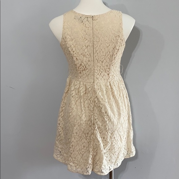 Cream Lace Sleeveless Dress - Picture 5 of 6